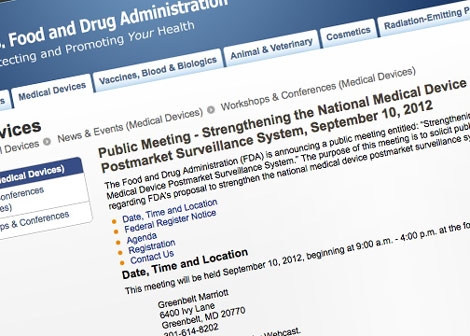 FDA Calls Public Postmarket Surveillance Meeting