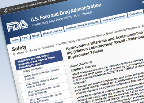 Hydrocodone Bitartrate and APAP Tablets Recalled