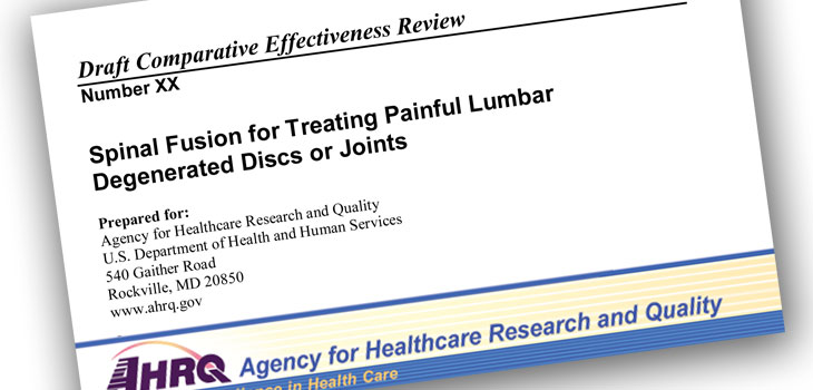 AHRQ Questions Safety and Effectiveness of Spinal Fusion