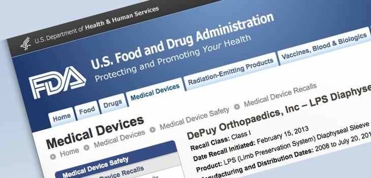 FDA Recalls DePuy Revision Knee Product