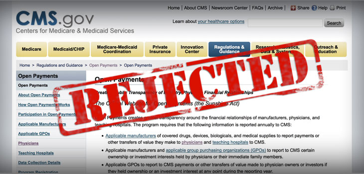 CMS Rejects One-Third of Industry Open Payments Reports, Threatens Fines