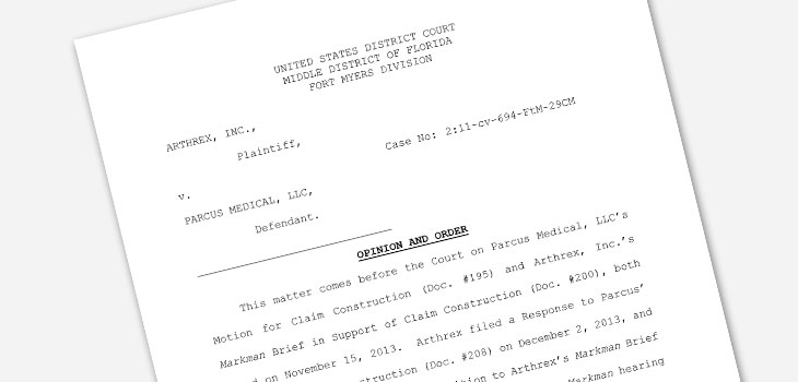 Arthrex Beats Former Execs in Patent Dispute