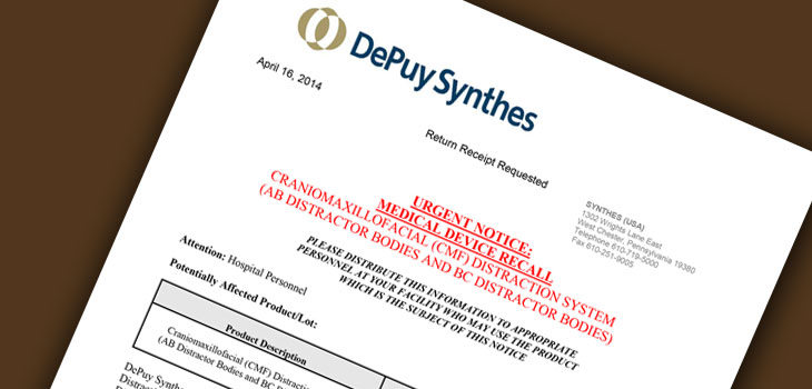 DePuy Synthes Recalls Jaw Distraction Device