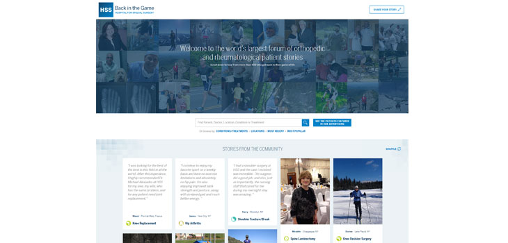 HSS Debuts Patient Story Forum
