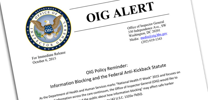 OIG Warns Providers Over Information Blocking