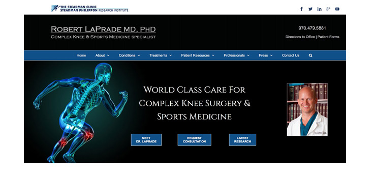 Robert LaPrade, M.D. Provides Updated Website for Patients, Professionals