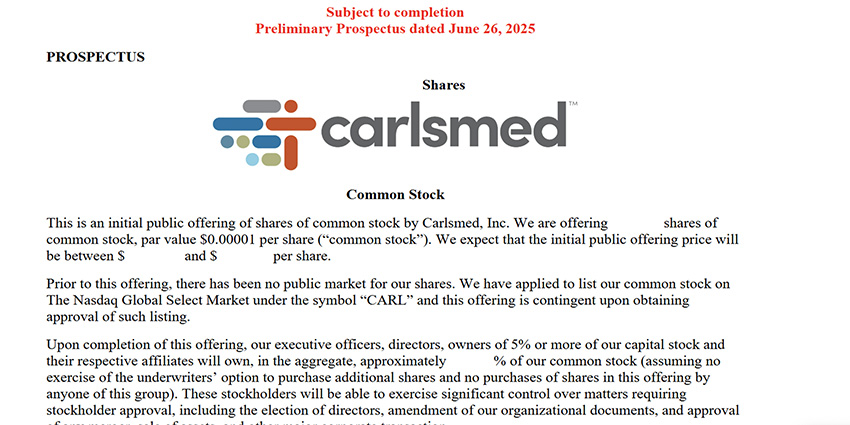 Bending the Spine—and Stock Market: Carlsmed Announces $100M IPO
